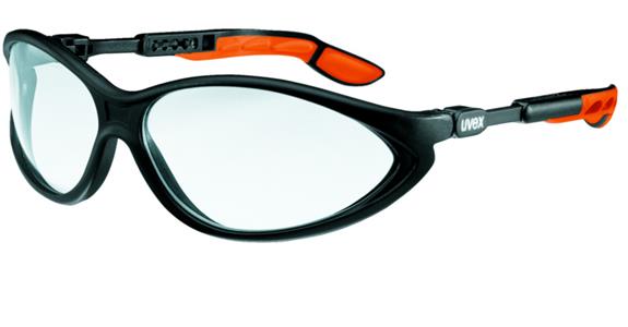 Safety goggles cybric black/orange lens clear scratch-resistant