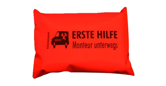 First aid bag with zip for installers for mobile use orange 210x140 mm