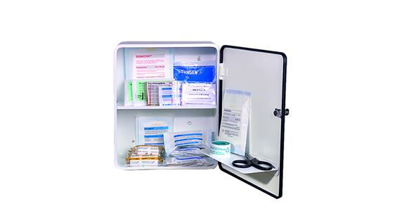 First aid cabinet Heidelberg white contents according to DIN 13157 302x140x362mm