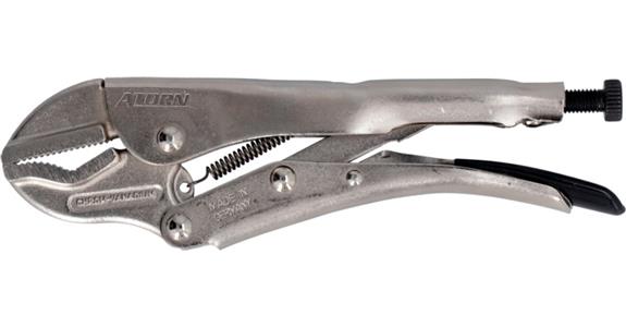 ATORN locking pliers 180 mm with longitudinal groove and prism
