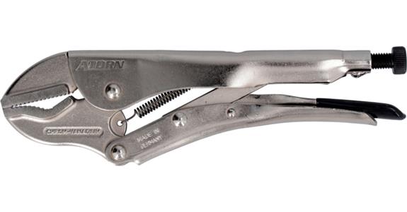 ATORN locking pliers 250 mm with longitudinal groove and prism