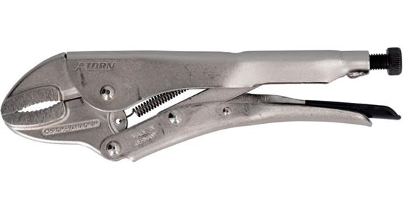 ATORN locking pliers 250 mm with wire cutter, half-round jaws